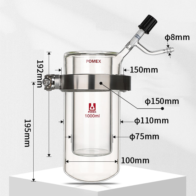 Vacuum sublimation apparatus with high vacuum valve, capacity 250 to 2000 ml