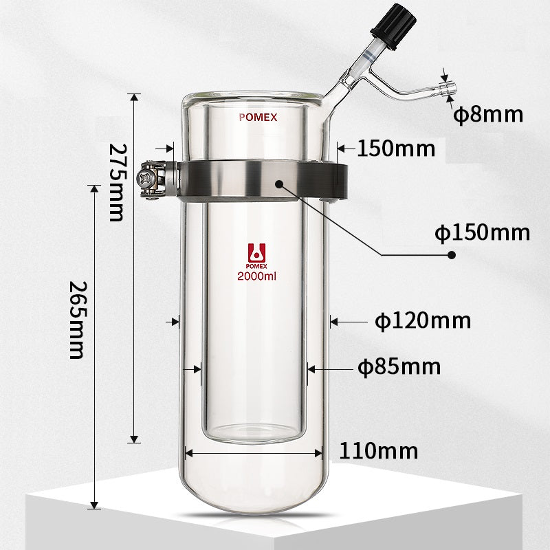 Vacuum sublimation apparatus with high vacuum valve, capacity 250 to 2000 ml