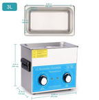 Ultrasonic Cleaner, 2-10 L, Knob Control Heating & Timer, 40 kHz Lab Cleaner, 304 Stainless Steel