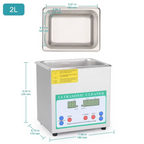 Ultrasonic Cleaner, 1.3-10 L, Digital Heating & Timer, 40 kHz Lab Glassware Cleaner, 304 Stainless Steel