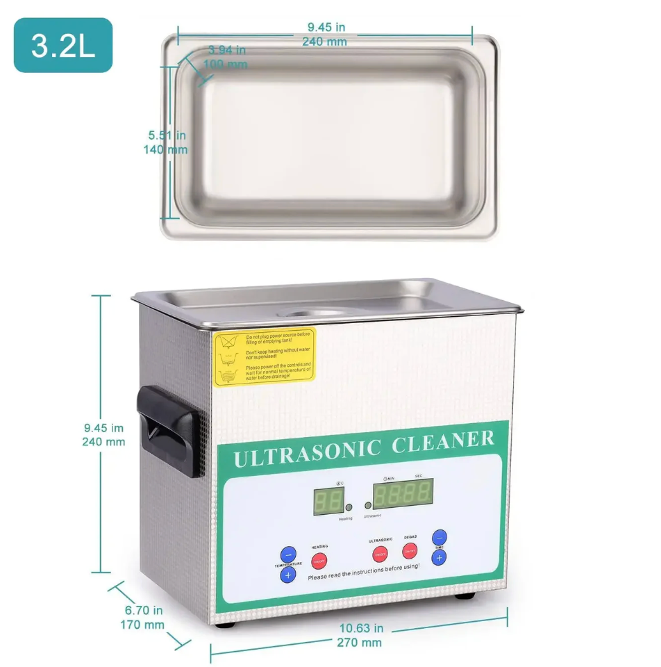 Ultrasonic Cleaner, 1.3-10 L, Digital Heating & Timer, 40 kHz Lab Glassware Cleaner, 304 Stainless Steel