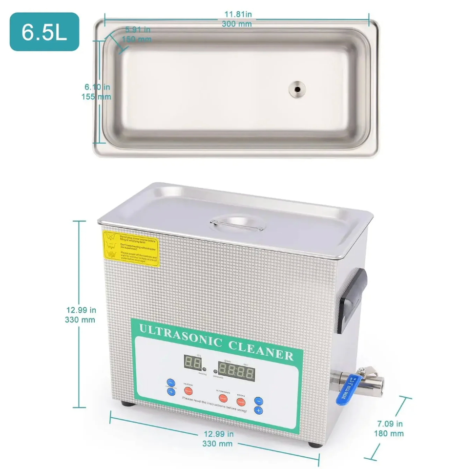 Ultrasonic Cleaner, 1.3-10 L, Digital Heating & Timer, 40 kHz Lab Glassware Cleaner, 304 Stainless Steel