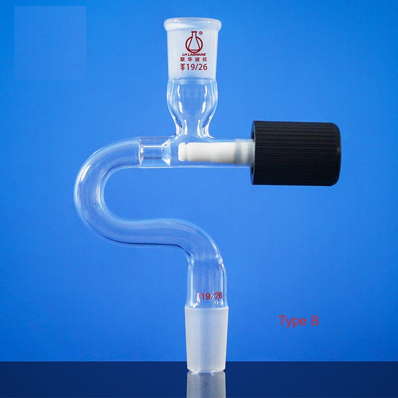 Schlenk vacuum valve adapter with glass joint