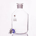 Aspirator bottle with stopper and tap, clear glass, 2.5 L to 20 L