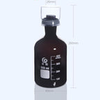 Bod bottle with cover, brown glass, 125 ml to 1000 ml