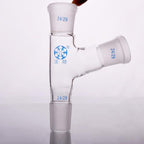 Distilling adapter with 105° side tube and joint