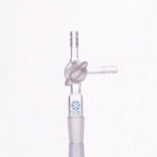 Connecting adapter with T-shaped hose connector and stopcock