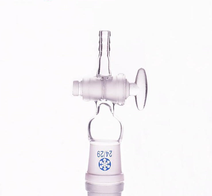 Connecting adapter with joint socket, hose connector and stopcock