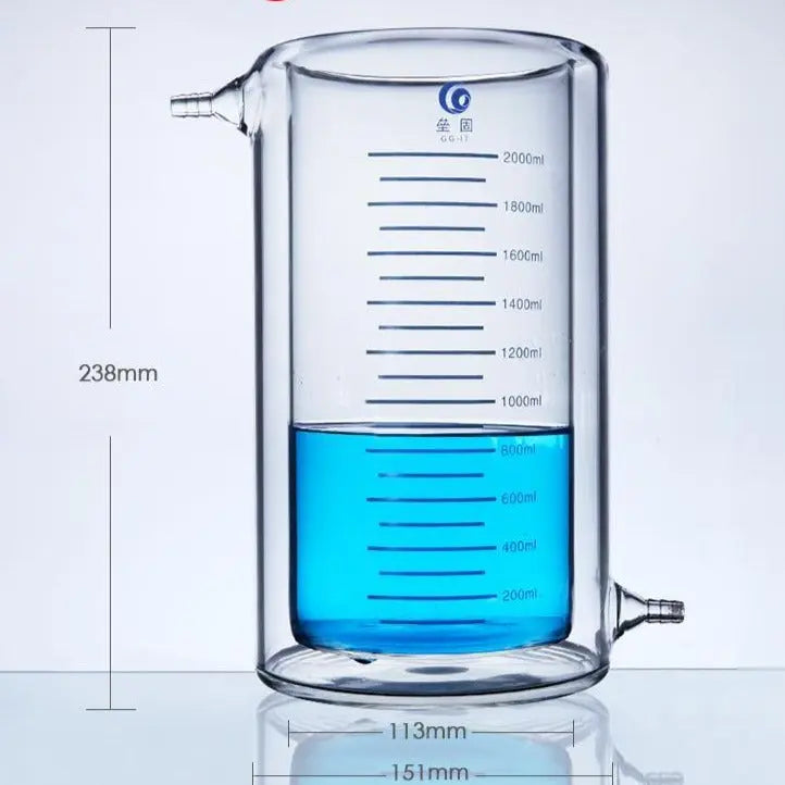 Double jacketed beaker, graduated, 50 ml to 5000 ml