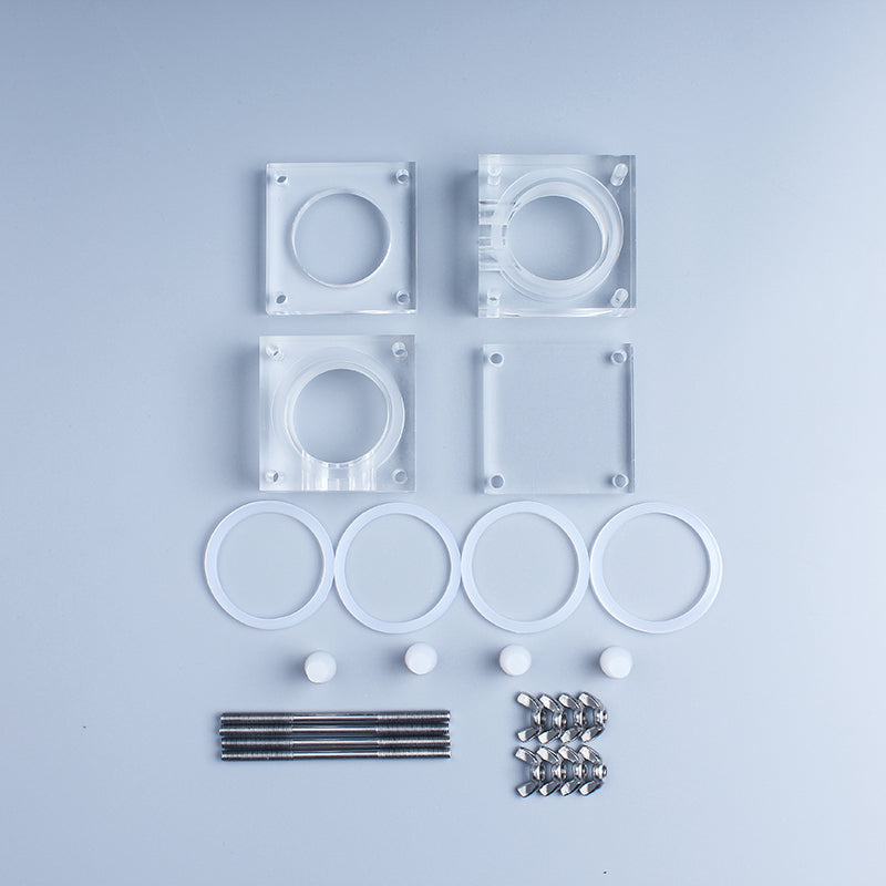 Dual chamber cube-shaped reactor for microbial fuel cell (MFC), Capacity 7 to 118 ml each single chamber