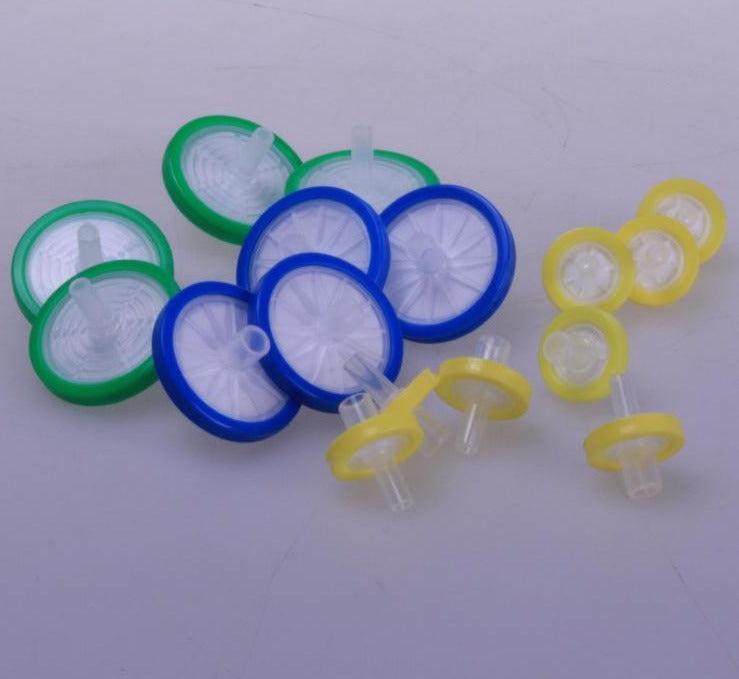 Syringe filters, PP, diameter 13 to 25 mm, porocity 0.22 to 0.45 µm, 100 units/pack