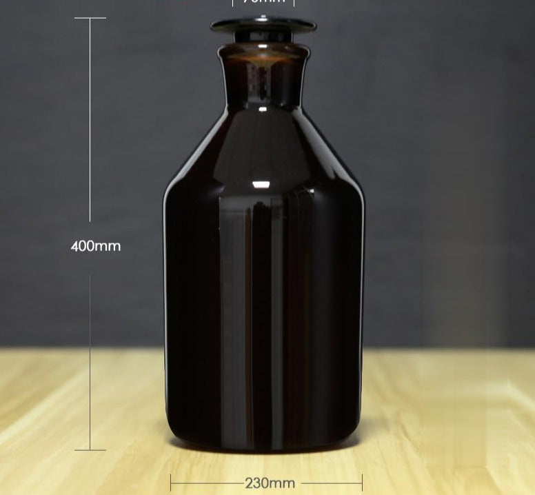 Narrow mouth bottle, brown glass, 60 ml to 20.000 ml