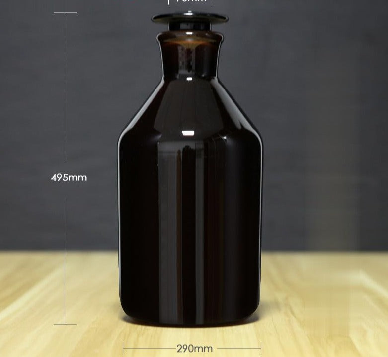 Narrow mouth bottle, brown glass, 60 ml to 20.000 ml