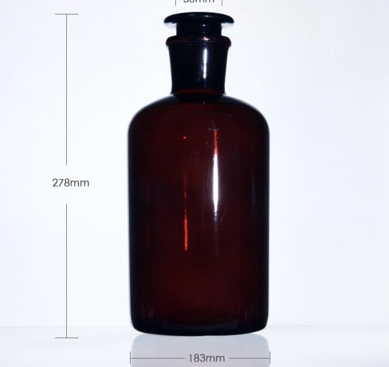 Narrow mouth bottle, brown glass, 60 ml to 20.000 ml