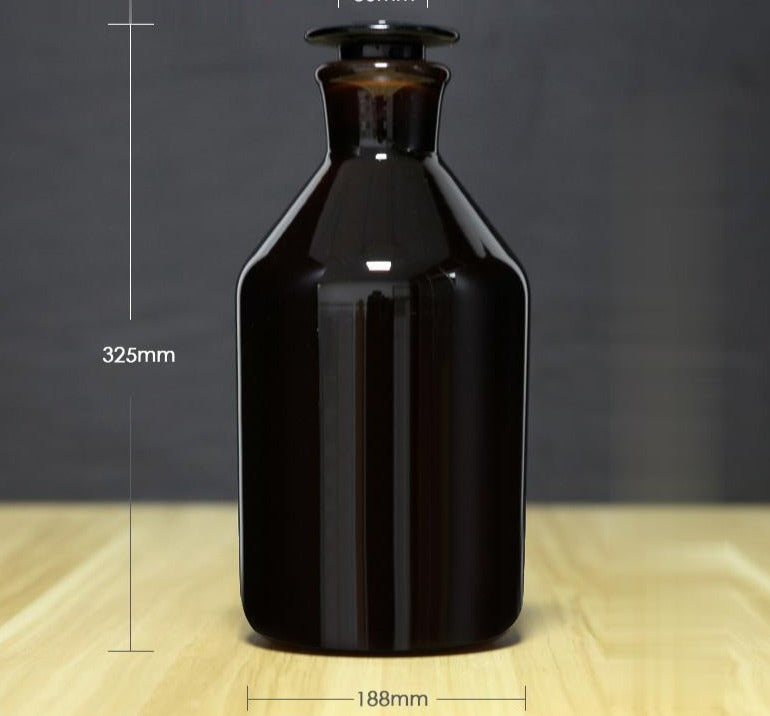 Narrow mouth bottle, brown glass, 60 ml to 20.000 ml
