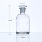 Narrow mouth bottle, clear glass, ungraduated, 30 ml to 1.000 ml