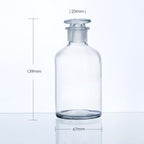 Narrow mouth bottle, clear glass, ungraduated, 30 ml to 1.000 ml