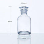 Narrow mouth bottle, clear glass, ungraduated, 30 ml to 1.000 ml