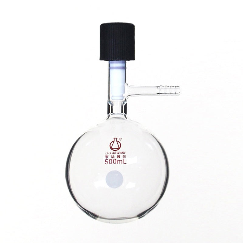 Schlenk round flask with high vacuum valve and hose connector, capacity 10 to 2000 ml