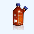 Double-necked HPLC bottle with GL45 screw cap, brown glass, capacity 250 to 2000 ml
