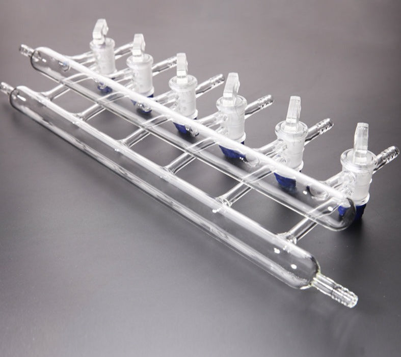 Double bank vacuum manifold, ports 3 to 6 ,Schlenk line