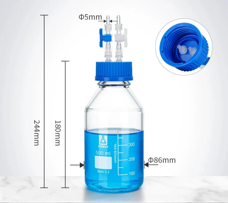 GL45 HPLC bottle with multiple distributor, capacity 100 to 2000 ml