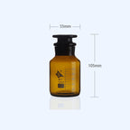 Wide mouth bottle, brown glass, graduated, 60 ml to 1000 ml