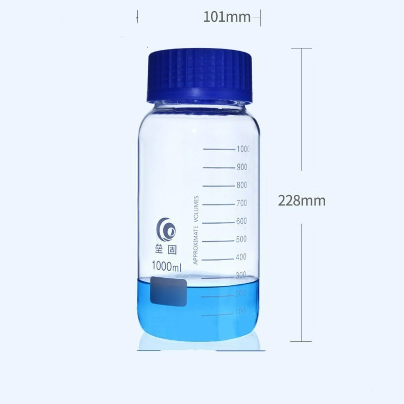 GL 80 Screw top bottle, clear glass, graduated, 250 ml to 1000 ml