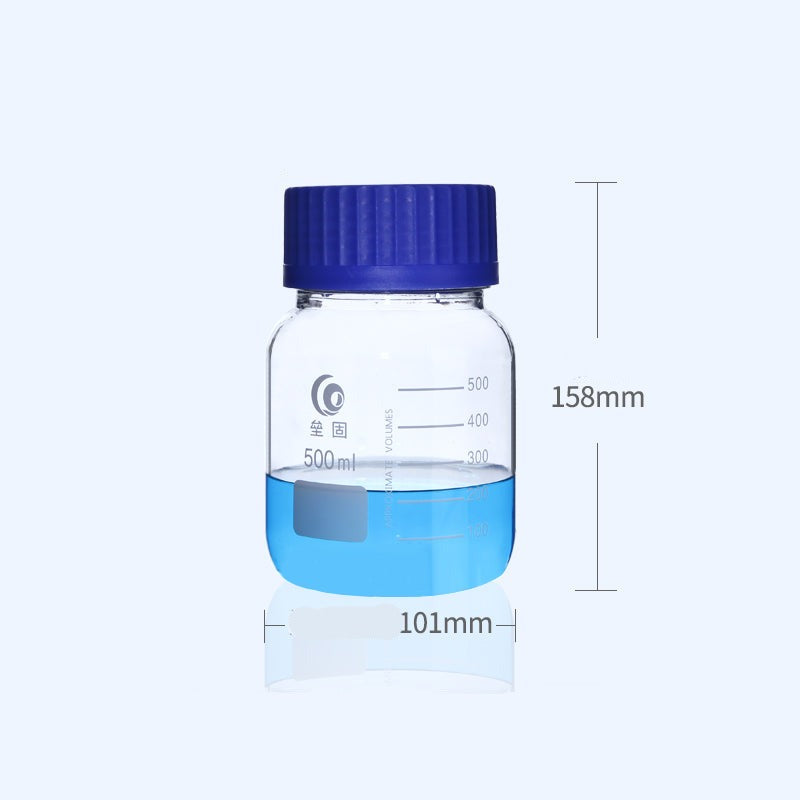 GL 80 Screw top bottle, clear glass, graduated, 250 ml to 1000 ml