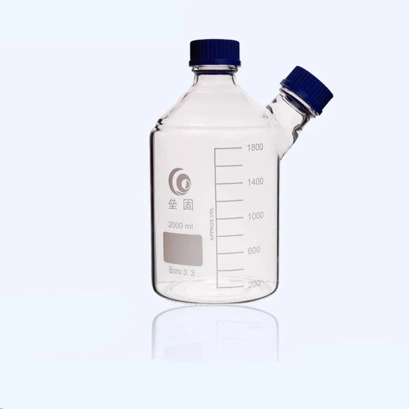 Double-necked HPLC bottle with GL45 screw cap, capacity 250 to 2000 ml