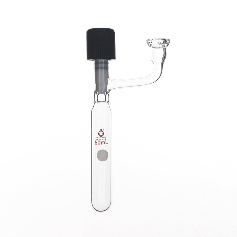 Schlenk tube with high vacuum valve and O-ring neck on side, capacity 10 to 350 ml