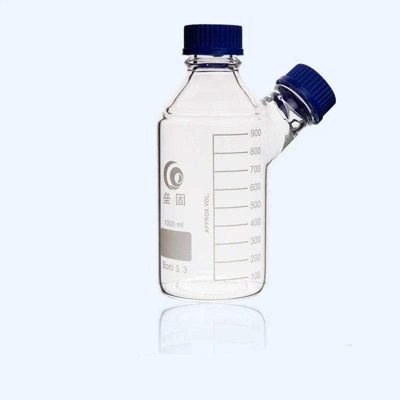 Double-necked HPLC bottle with GL45 screw cap, capacity 250 to 2000 ml