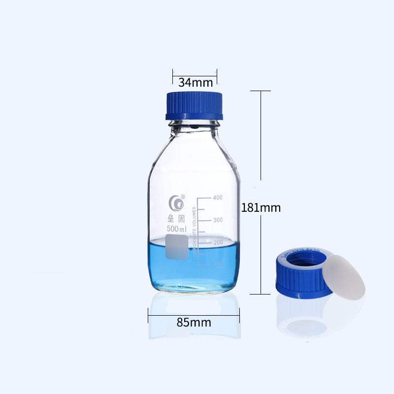 GL45 Screw top bottle, screw cap with hole and septum, clear glass, 100 ml to 2000 ml