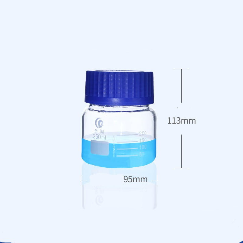 GL 80 Screw top bottle, clear glass, graduated, 250 ml to 1000 ml