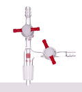 Connecting adapter with 2 PTFE stopcock and joint