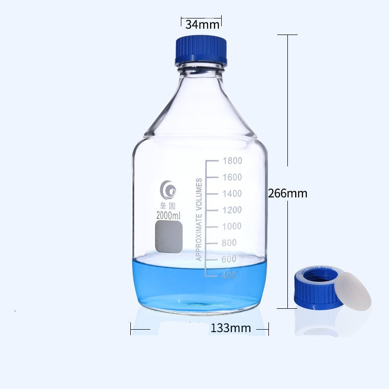 GL45 Screw top bottle, screw cap with hole and septum, clear glass, 100 ml to 2000 ml