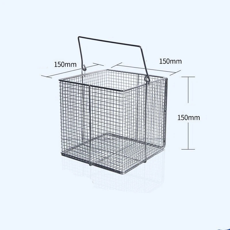 Square sterilisation cleaning baskets, stainless steel