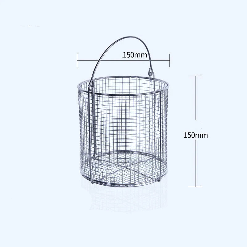 Round sterilisation cleaning baskets, stainless steel
