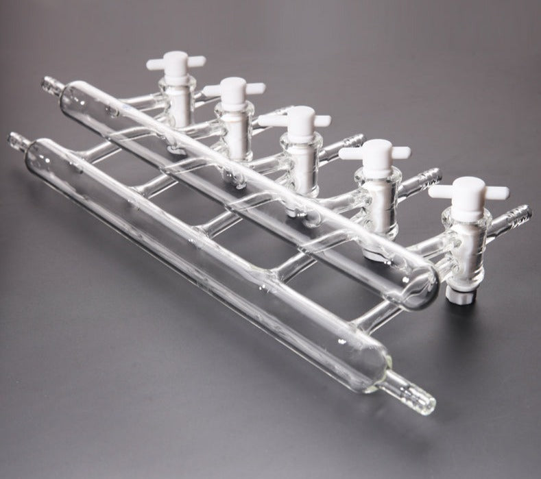 Double bank vacuum manifold, ports 3 to 6 ,Schlenk line