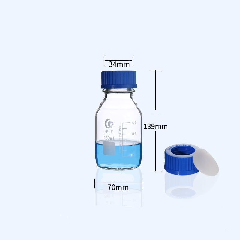 GL45 Screw top bottle, screw cap with hole and septum, clear glass, 100 ml to 2000 ml