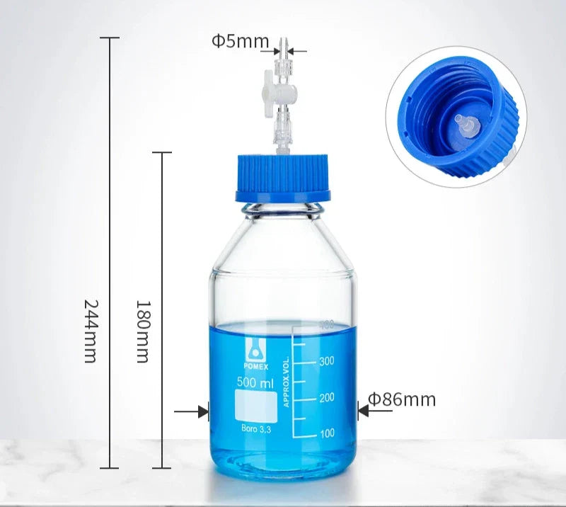 GL45 HPLC bottle with multiple distributor, capacity 100 to 2000 ml
