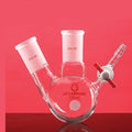 Schlenk round flask with 2 necks and PTFE stopcock on side, capacity 50 to 500 ml