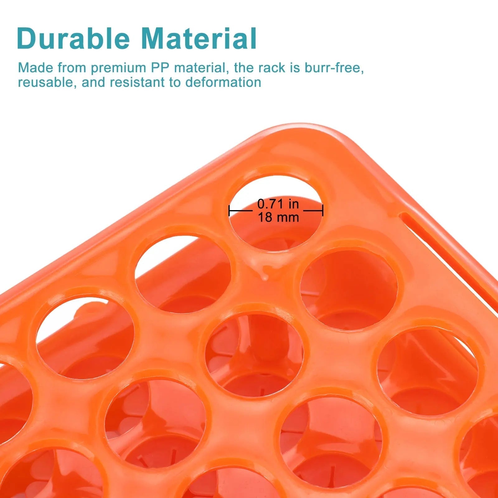 Test Tube Rack, 18mm Pore Size with Silicone Pad
