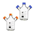 Three-necked HPLC bottle with GL45 screw cap, capacity 250 to 10.000 ml