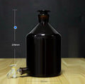Aspirator bottle with stopper and tap, brown glass, 2.5 L to 20 L