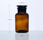 Wide mouth bottle, brown glass, ungraduated, 30 ml to 1.000 ml