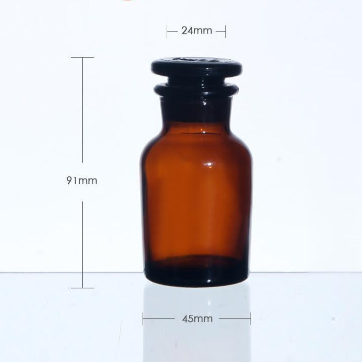 Wide mouth bottle, brown glass, ungraduated, 30 ml to 1.000 ml