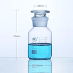 Wide mouth bottle, clear glass, graduated, 60 ml to 20000 ml