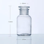 Wide mouth bottle, clear glass, ungraduated, 30 ml to 1.000 ml
