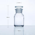 Wide mouth bottle, clear glass, ungraduated, 30 ml to 1.000 ml